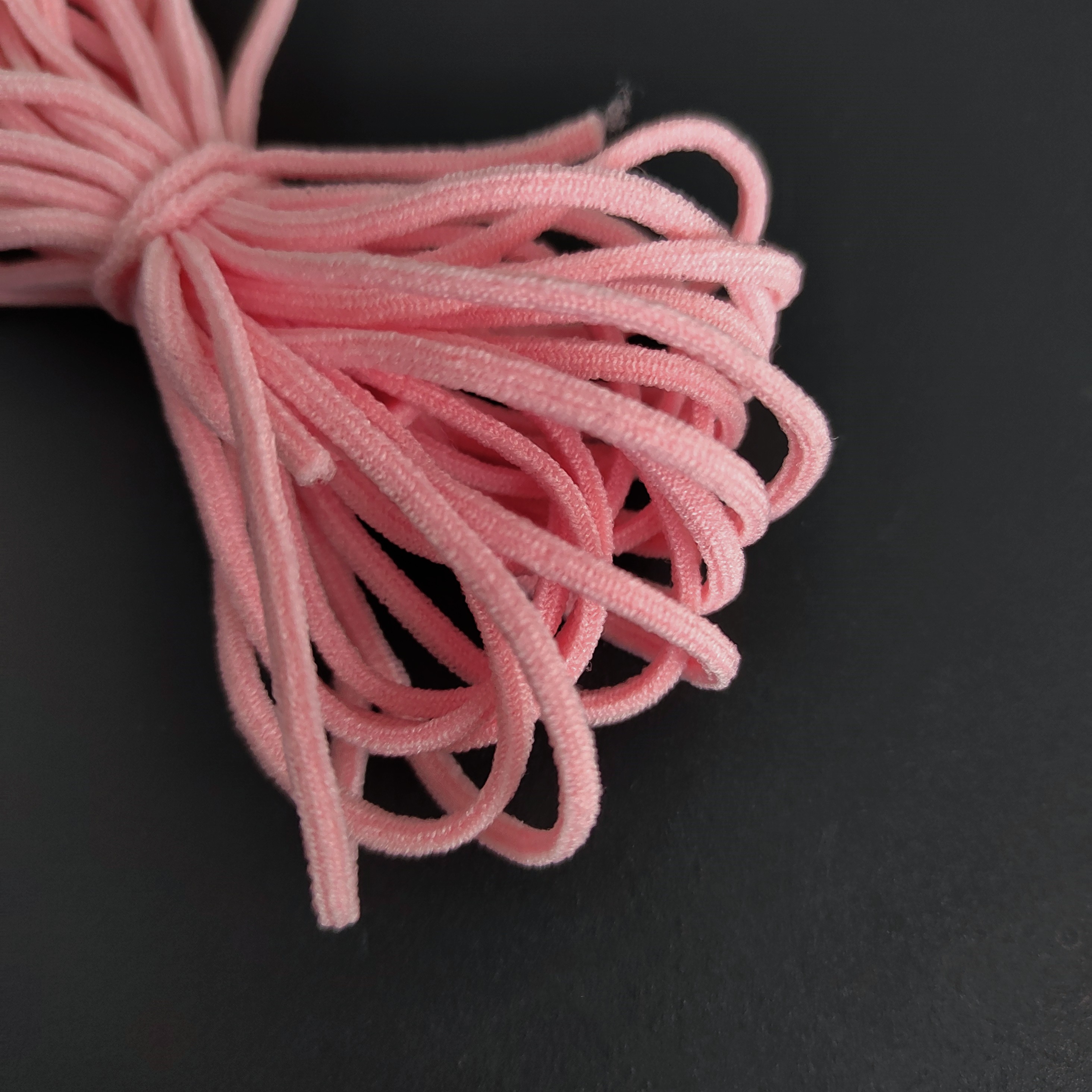 3mm Round Earloop Elastic Band Pink Color